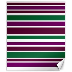 Purple Green Stripes Canvas 8  X 10  by BrightVibesDesign