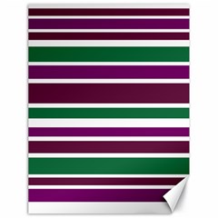 Purple Green Stripes Canvas 18  X 24   by BrightVibesDesign