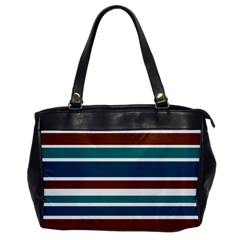 Teal Brown Stripes Office Handbags by BrightVibesDesign