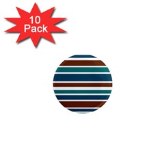 Teal Brown Stripes 1  Mini Magnet (10 Pack)  by BrightVibesDesign