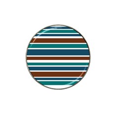 Teal Brown Stripes Hat Clip Ball Marker (10 Pack) by BrightVibesDesign