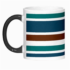 Teal Brown Stripes Morph Mugs by BrightVibesDesign