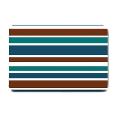 Teal Brown Stripes Small Doormat  by BrightVibesDesign