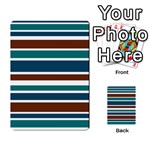 Teal Brown Stripes Multi-purpose Cards (Rectangle)  Back 3