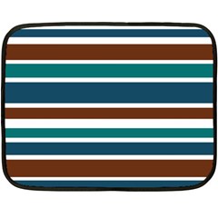 Teal Brown Stripes Fleece Blanket (mini)