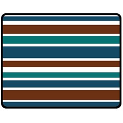 Teal Brown Stripes Fleece Blanket (medium) 