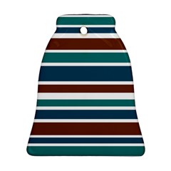 Teal Brown Stripes Ornament (bell) 