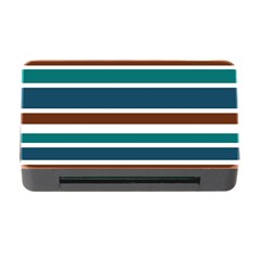 Teal Brown Stripes Memory Card Reader With Cf