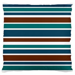 Teal Brown Stripes Standard Flano Cushion Case (one Side)