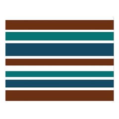 Teal Brown Stripes Double Sided Flano Blanket (large) 