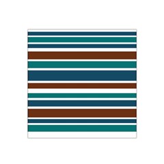 Teal Brown Stripes Satin Bandana Scarf