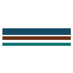 Teal Brown Stripes Satin Scarf (oblong)