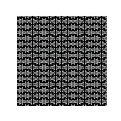 Black White Tiki Pattern Small Satin Scarf (square)