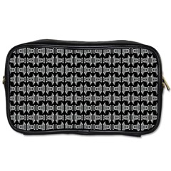 Black White Tiki Pattern Toiletries Bags 2-side by BrightVibesDesign