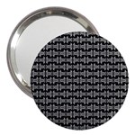 Black White Tiki Pattern 3  Handbag Mirrors Front