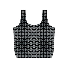 Black White Tiki Pattern Full Print Recycle Bags (s)  by BrightVibesDesign