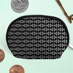 Black White Tiki Pattern Accessory Pouches (medium) 