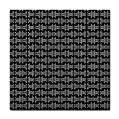 Black White Tiki Pattern Tile Coasters