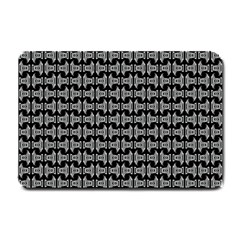 Black White Tiki Pattern Small Doormat  by BrightVibesDesign