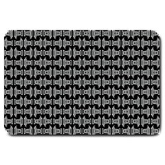 Black White Tiki Pattern Large Doormat  by BrightVibesDesign