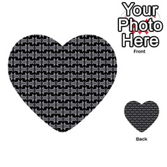 Black White Tiki Pattern Multi-purpose Cards (heart)  by BrightVibesDesign