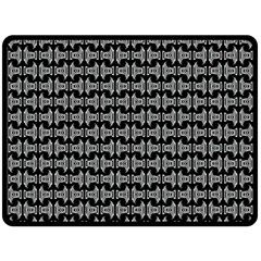 Black White Tiki Pattern Fleece Blanket (large) 