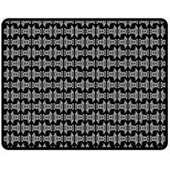 Black White Tiki Pattern Fleece Blanket (medium) 