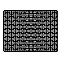 Black White Tiki Pattern Fleece Blanket (small)