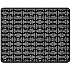 Black White Tiki Pattern Double Sided Fleece Blanket (medium) 