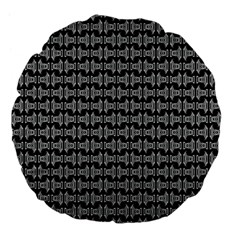 Black White Tiki Pattern Large 18  Premium Flano Round Cushions