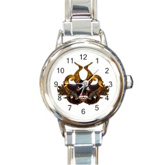 Demon Tribal Mask Round Italian Charm Watch by dflcprints