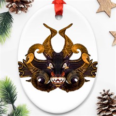 Demon Tribal Mask Ornament (oval)  by dflcprints