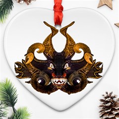 Demon Tribal Mask Ornament (heart)  by dflcprints