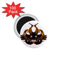 Demon Tribal Mask 1 75  Magnets (100 Pack)  by dflcprints