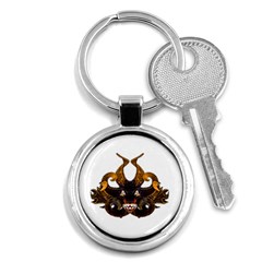 Demon Tribal Mask Key Chains (round)  by dflcprints