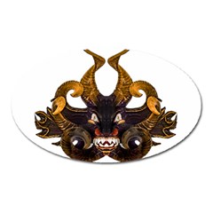 Demon Tribal Mask Oval Magnet by dflcprints