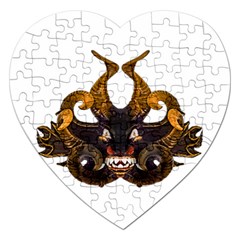 Demon Tribal Mask Jigsaw Puzzle (heart) by dflcprints