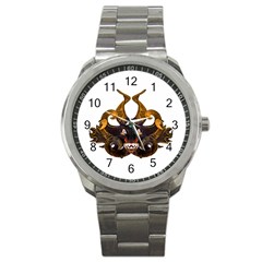 Demon Tribal Mask Sport Metal Watch by dflcprints