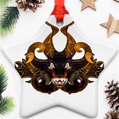 Demon Tribal Mask Star Ornament (two Sides)  by dflcprints