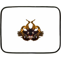 Demon Tribal Mask Double Sided Fleece Blanket (mini)  by dflcprints