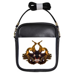 Demon Tribal Mask Girls Sling Bags by dflcprints