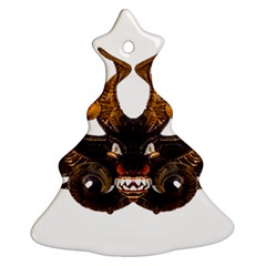 Demon Tribal Mask Christmas Tree Ornament (2 Sides) by dflcprints