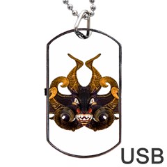 Demon Tribal Mask Dog Tag Usb Flash (two Sides)  by dflcprints