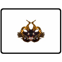 Demon Tribal Mask Double Sided Fleece Blanket (large)  by dflcprints