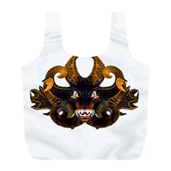 Demon Tribal Mask Full Print Recycle Bags (l) 