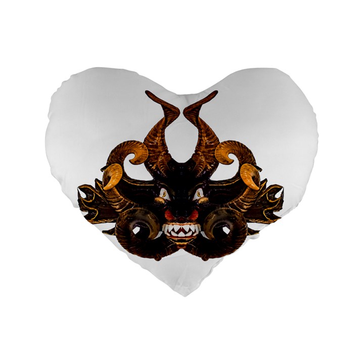 Demon Tribal Mask Standard 16  Premium Flano Heart Shape Cushions