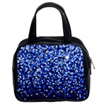 Blue Glitter Rain Classic Handbags (2 Sides) Front