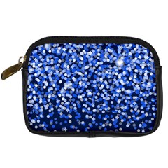 Blue Glitter Rain Digital Camera Cases by KirstenStar