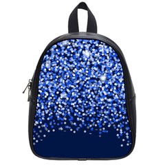 Blue Glitter Rain School Bags (small)  by KirstenStar