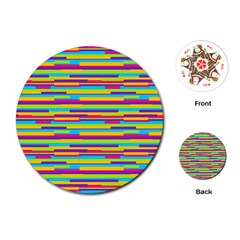 Colorful Stripes Background Playing Cards (round) 